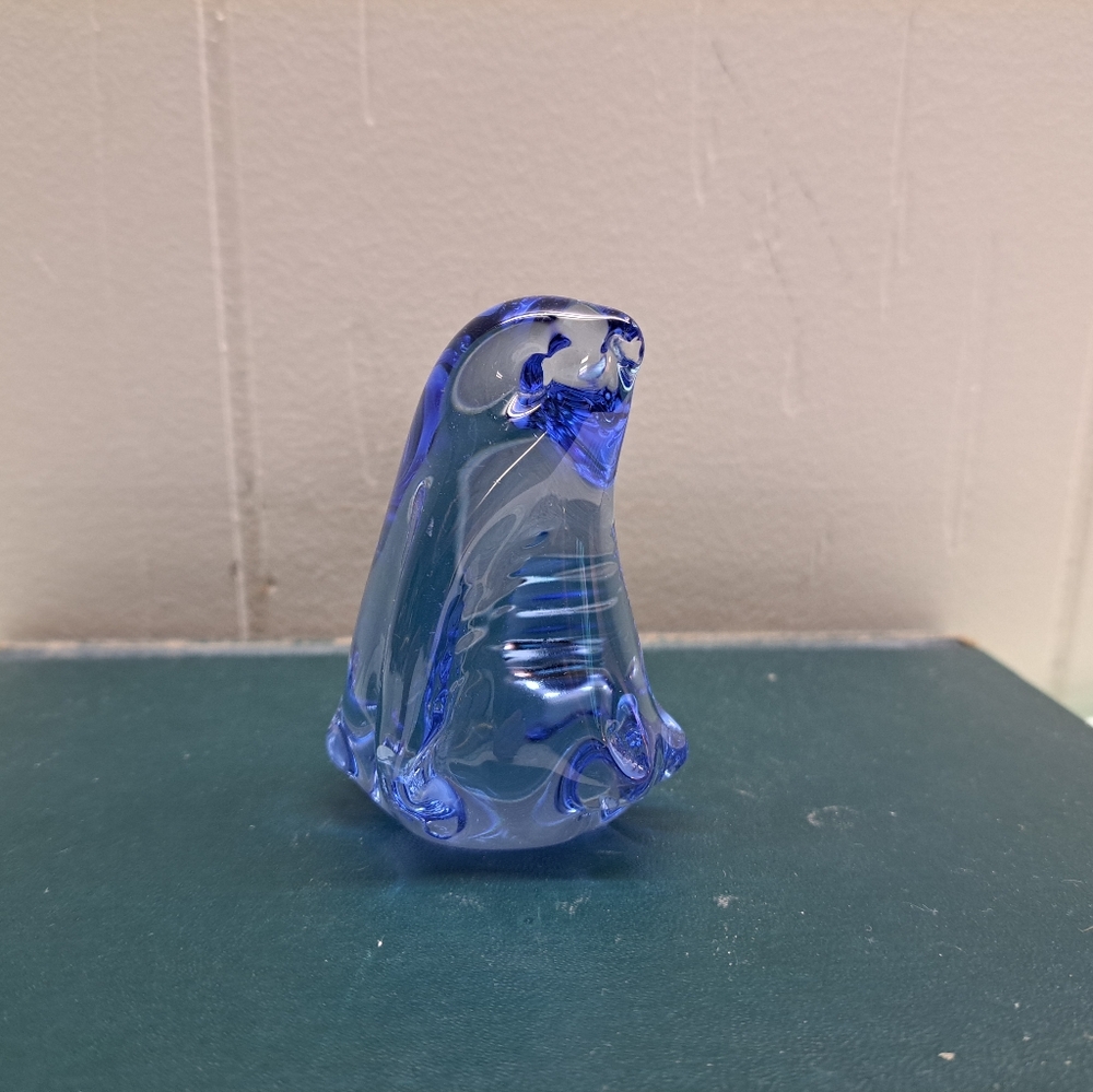 Blue Glass Penguin Figurine